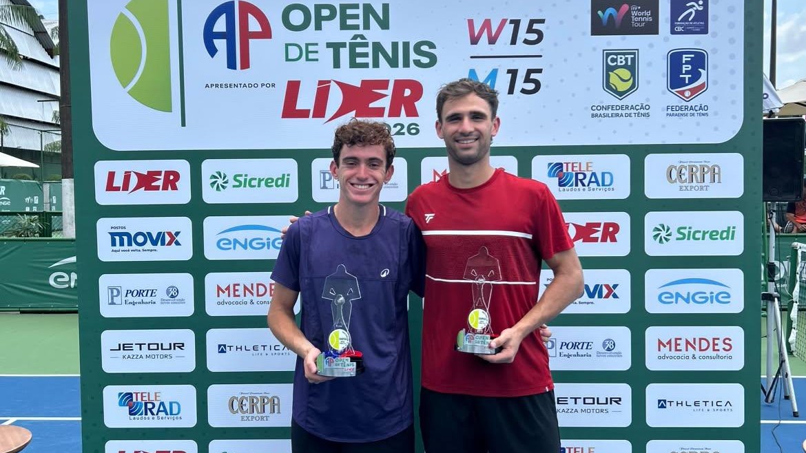 VICTOR BRAGA CONQUISTA 1º TÍTULO PROFISSIONAL NAS DUPLAS DO M15 DE BELÉM